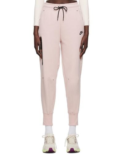 Nike Pink Sportswear Tech Lounge Pants - Multicolour