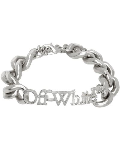 Off-White c/o Virgil Abloh Off- bracelet-chainette argenté à logo - Noir