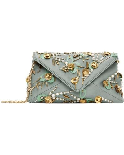 Dries Van Noten Sequin Embellished Envelope Shoulder Bag - Black