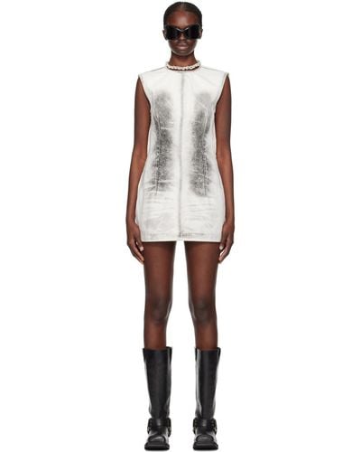 Acne Studios White Sprayed Denim Minidress - Black