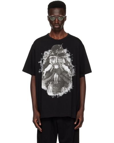 Yohji Yamamoto T-shirt noir à image imprimée