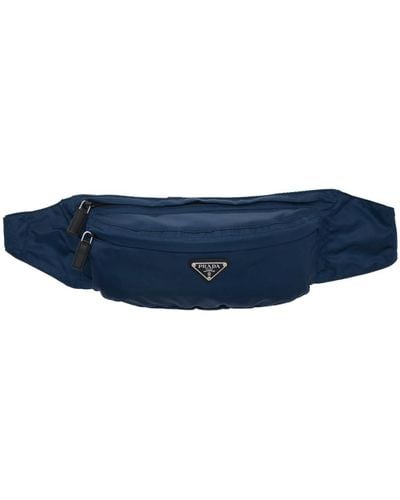 Prada Blue Nylon Belt Bag