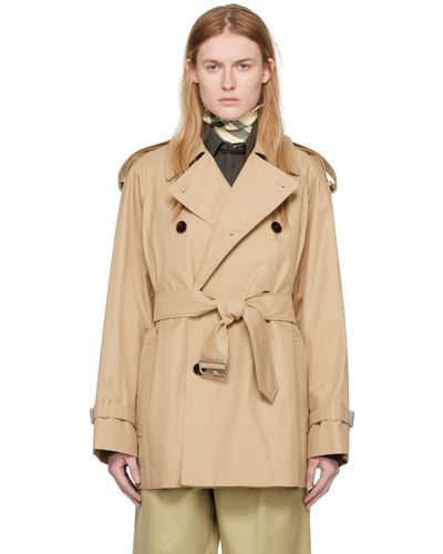 Burberry Double-Breasted Jacket - Natural