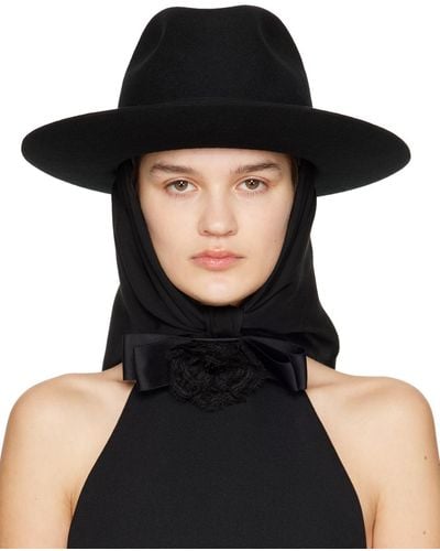 Dolce & Gabbana Chapeau mou noir en laine feutrée