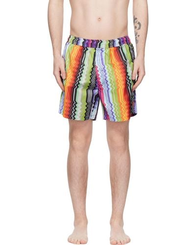 Missoni Multicolour Printed Swim Shorts - Red