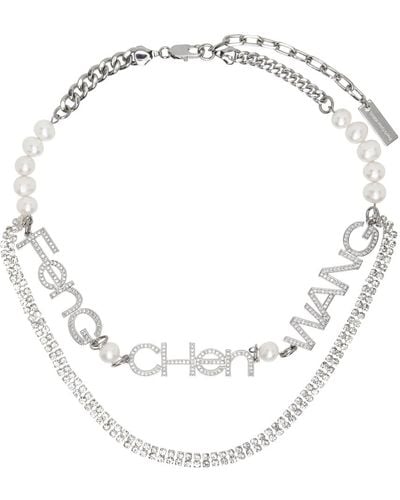 Feng Chen Wang Pearl Diamond Necklace - Metallic