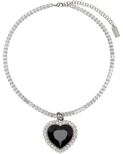 Vetements Crystal Heart Necklace - Metallic