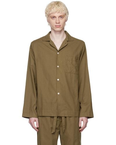 Tekla Button Pyjama Shirt - Green