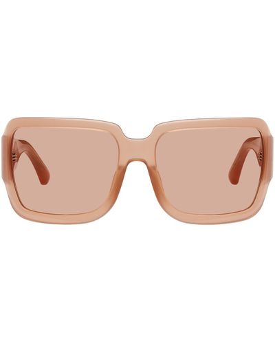 Dries Van Noten Pink Linda Farrow Edition Oversized Sunglasses - Black