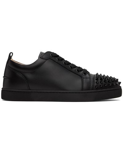 Christian Louboutin Louis Junior Spikes Leather Trainer - Black