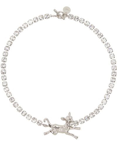 Marni Silver Deer Charm Necklace - Metallic