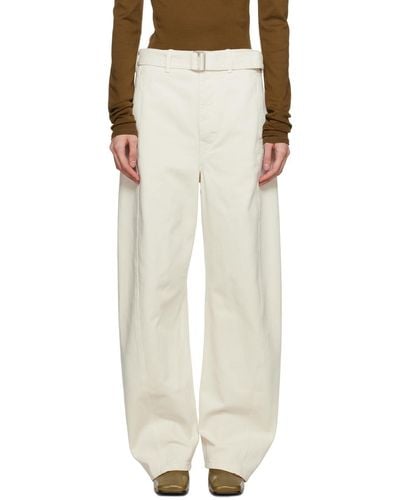 Lemaire Off- Twisted Belted Jeans - White