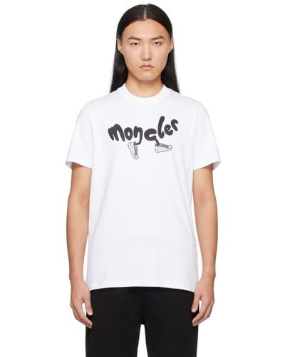 Moncler ホワイト ロゴプリント Tシャツ