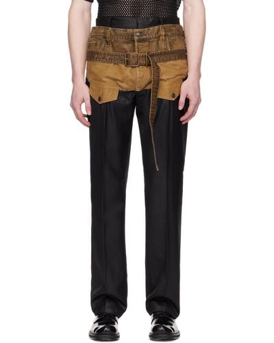 Acne Studios Tan Belted Trousers - Black