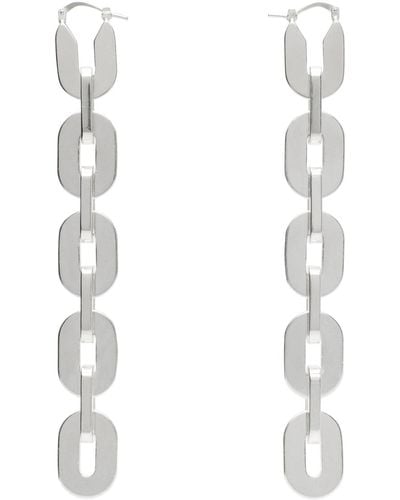 Jil Sander Silver Chain Earrings - White