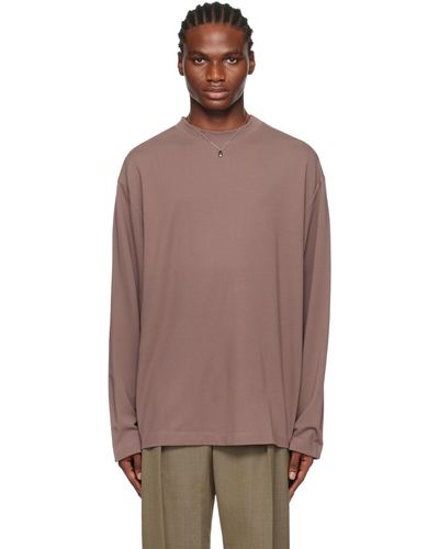 Lemaire Taupe Dropped Shoulder Sweatshirt - Brown