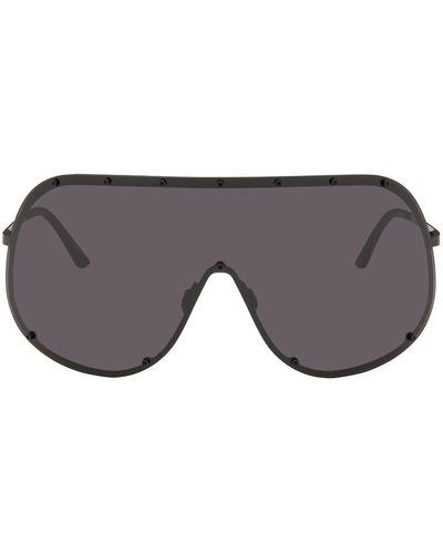 Rick Owens Black Shield Sunglasses - Gray