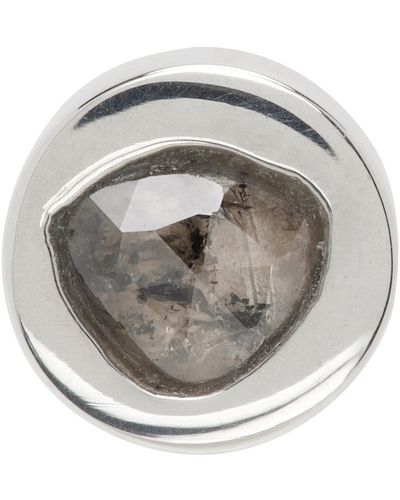 Parts Of 4 Clou d'oreille unique argenté à diamant - Métallisé