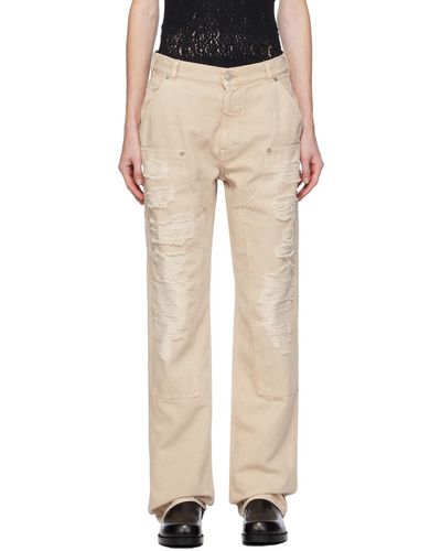1017 ALYX 9SM Off- Destroyed Trousers - Natural