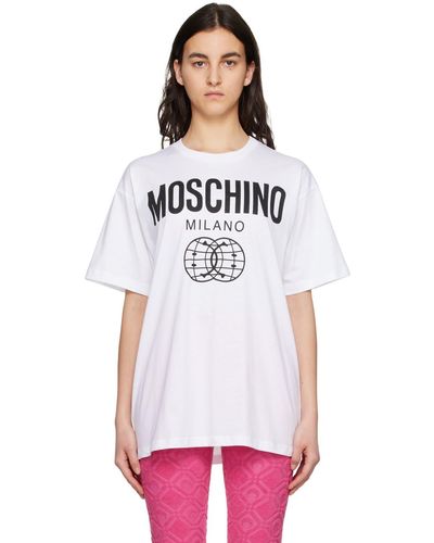 Moschino ホワイト プリントtシャツ