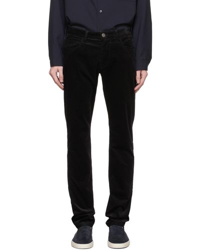 Giorgio Armani Pantalon en velours côtelé - Noir