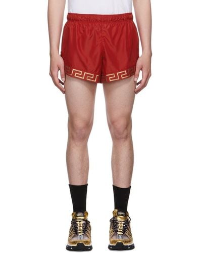 Versace Red Greca Shorts