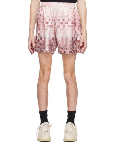 Amiri Pink Gradient Tape Shorts