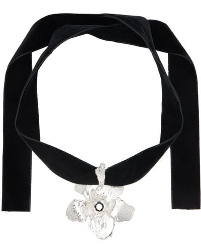 Elhanati Collier noir à pendentif de fleur édition conie vallese - jardín