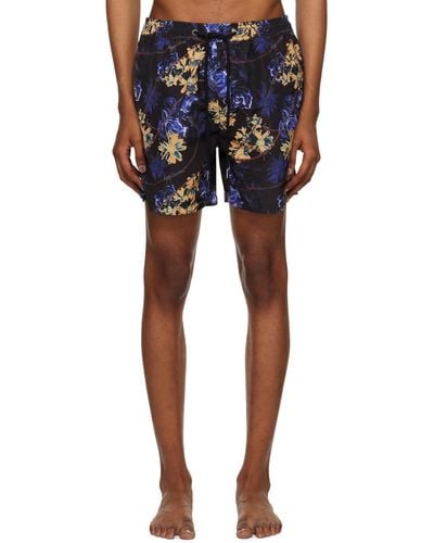 Ksubi Black Hyperflower Swim Shorts - Blue
