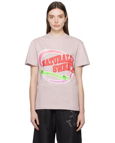 JW Anderson T-shirt 'naturally sweet' mauve - Rouge