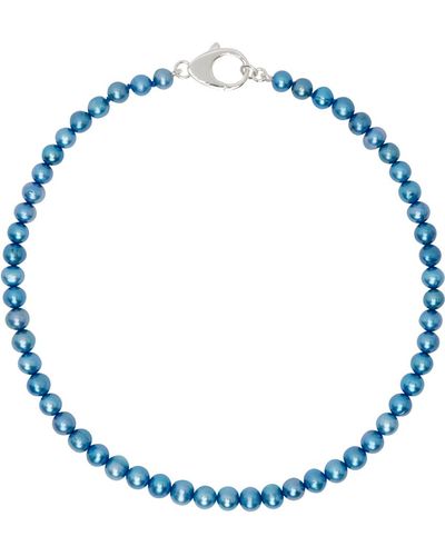 Hatton Labs Lobster Pearl Chain Necklace - Blue