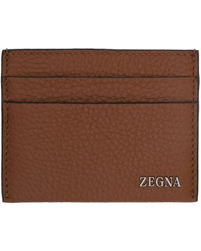 Zegna ブラウン Simple カードケース
