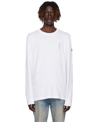 Moncler ホワイト ロゴパッチ 長袖tシャツ - ブラック