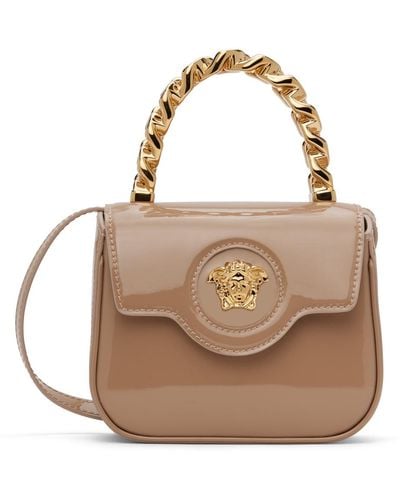 Versace Taupe Mini Top Handle Bag - Brown