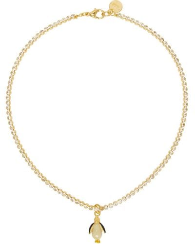 Marni Gold Penguin Charm Necklace - Natural