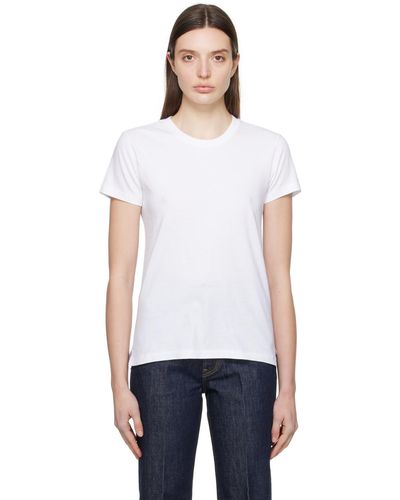 AURALEE T-shirt blanc sans coutures