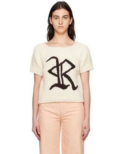Raf Simons Off-white Bulky Sweater - Natural