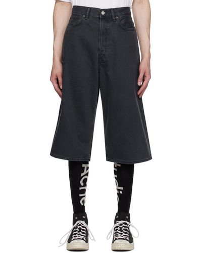 Acne Studios Grey Five-pocket Denim Shorts - Black