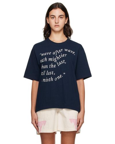 S.S.Daley Navy Waves T-shirt - Blue