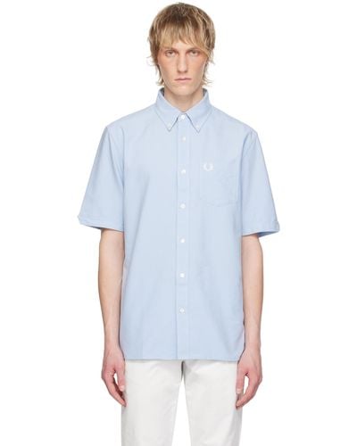 Fred Perry F Perry Blue Embroide Shirt