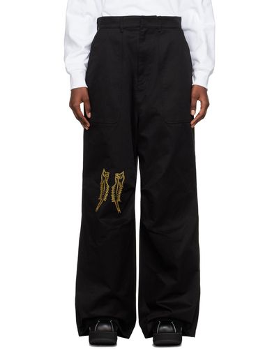we11done Black Embroidered Pants