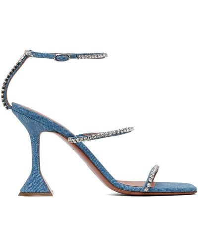 AMINA MUADDI Gilda Heeled Sandals - Blue