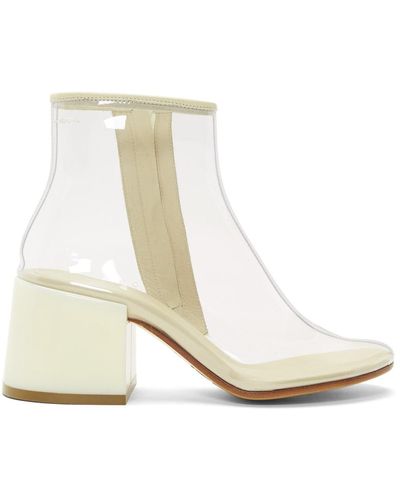 MM6 by Maison Martin Margiela Ssense Exclusive Tranparent Pvc Flare Heel Boots - White