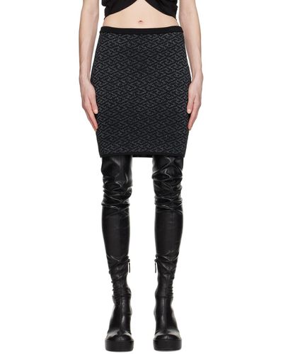 Versace Black 'la Greca Medusa' Miniskirt