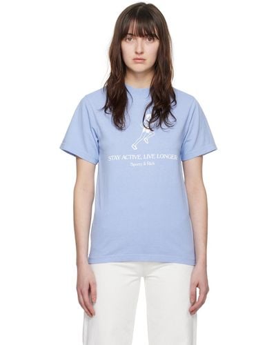 Sporty & Rich Sportyrich t-shirt 'live longer' bleu