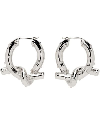 Acne Studios Silver Knot Earrings - Black