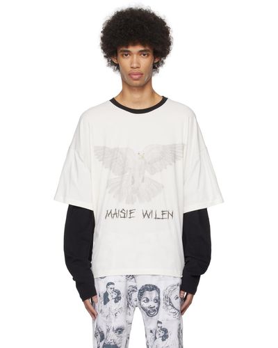 Maisie Wilen T-shirt à manches longues nominee blanc et noir