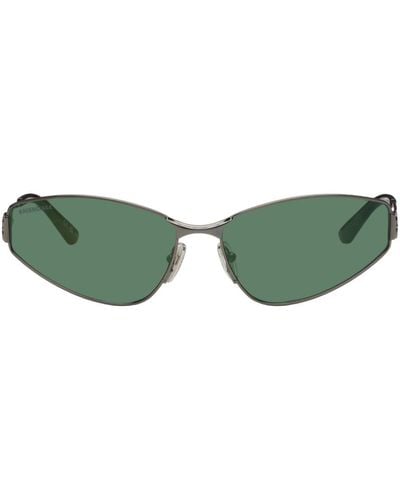 Balenciaga Gunmetal Cat-Eye Sunglasses - Green