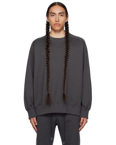 Sacai Grey Vented Sweatshirt - Black
