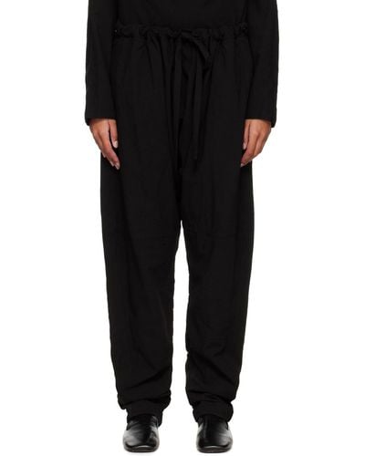 Lemaire Black Relaxed Lounge Trousers